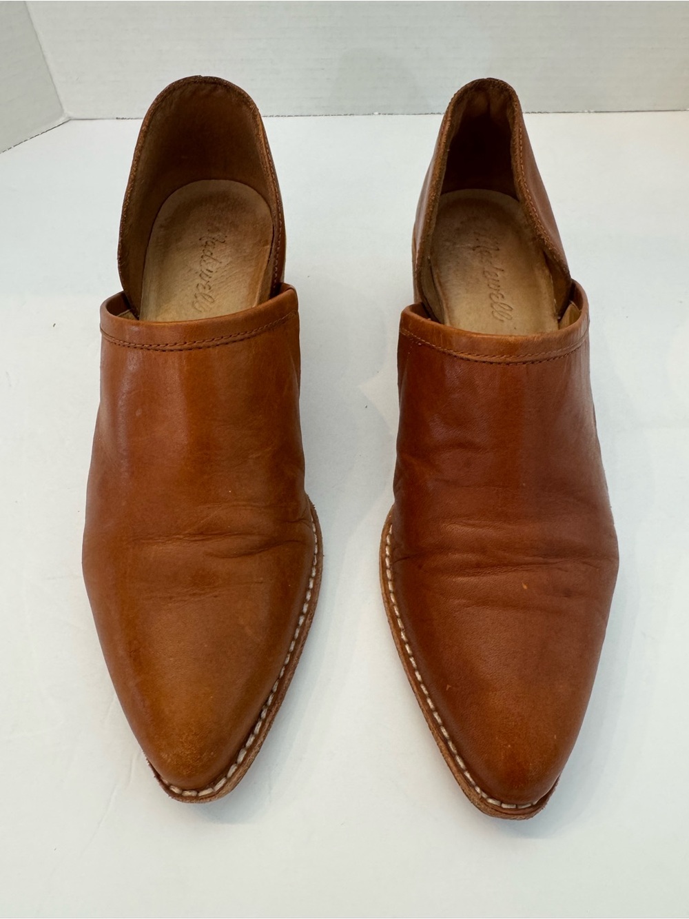 Madewell The Brady Low Booties in English Saddle Brown Leather size 8